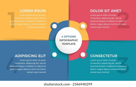 Circle diagram with four elements, infographic template, vector eps10 illustration