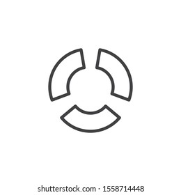 Circle diagram graph line icon. linear style sign for mobile concept and web design. Pie chart diagram outline vector icon. Symbol, logo illustration. Vector graphics