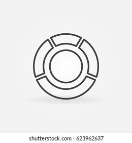 Circle diagram icon. Vector outline pie chart simple sign or design element