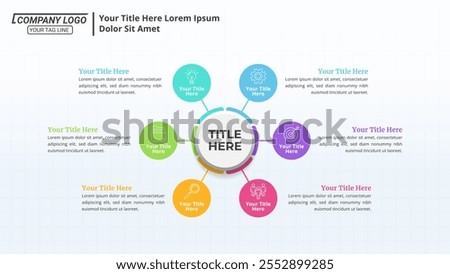 Circle Diagram Infographic With 6 Steps for Business Presentation, Poster, Banner and Booklet.