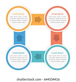 Circle diagram infographic template with four steps or options, workflow, process, vector eps10 illustration