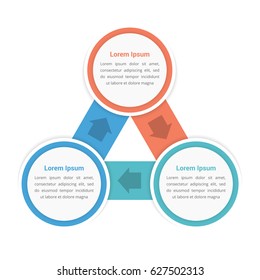 Circle diagram infographic template with three steps or options, workflow, process, vector eps10 illustration