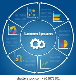 Circle diagram infographics with six steps or processes