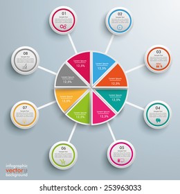 Circle diagram on the gray background. Eps 10 vector file.