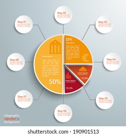 Circle diagram on the grey background. Eps 10 vector file.