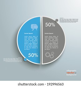 Circle diagram on the grey background. Eps 10 vector file.