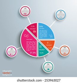 Circle diagram on the grey background. Eps 10 vector file.