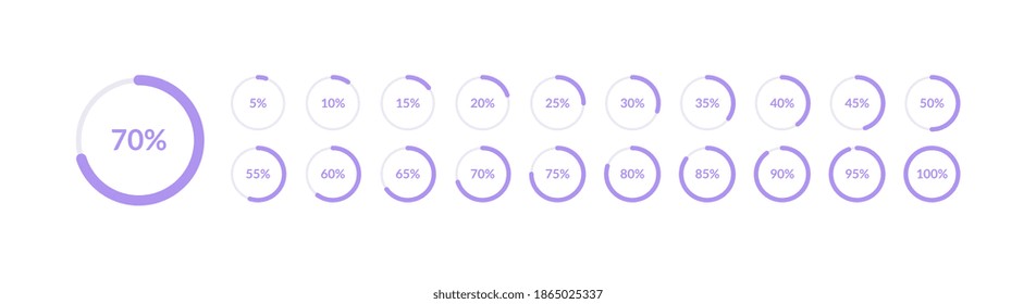 Circle diagram pie chart infographic element set on white