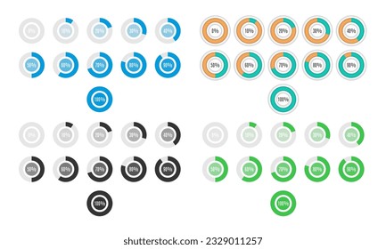 Circle Diagram Pie Charts Infographic Elements. - Vector.