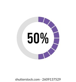 Circle Diagram Pie Charts Infographic Elements. Loading Progress Vector illustration