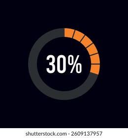 Circle Diagram Pie Charts Infographic Elements. Loading Progress Vector illustration