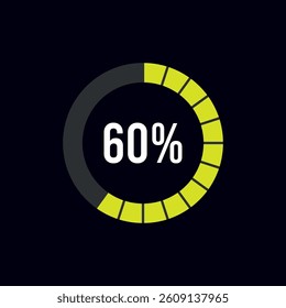 Circle Diagram Pie Charts Infographic Elements. Loading Progress Vector illustration