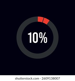 Circle Diagram Pie Charts Infographic Elements. Loading Progress Vector illustration