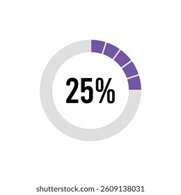 Circle Diagram Pie Charts Infographic Elements. Loading Progress Vector illustration