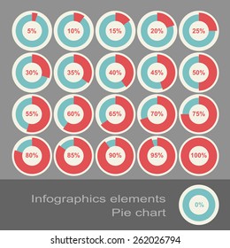 Circle Diagram Pie Charts Infographic Elements. Vector Illustration