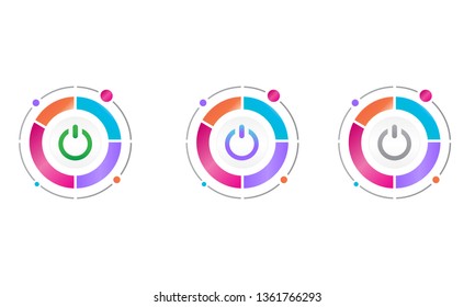 circle diagram with power icon . vector icon concept