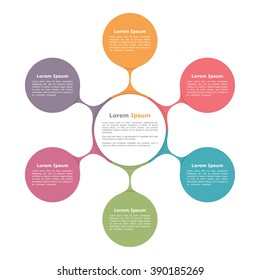 Circle Diagram With Six Elements, Infographic Template, Vector Eps10 Illustration