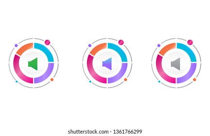 circle diagram with sound icon . vector icon concept