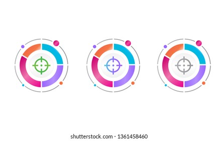 circle diagram with target icon . vector icon concept