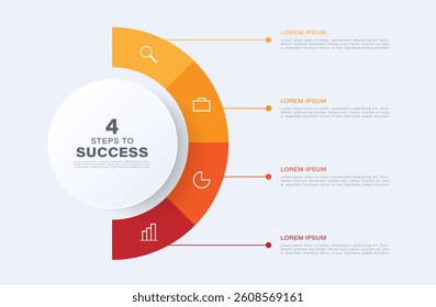 Circle Diagram Template With 4 Steps Or Parts. Infographic Vector Template