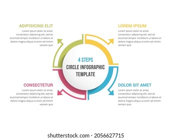 Circle diagram template with four elements, infographic template for web, business, presentations, vector eps10 illustration