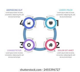 Circle diagram template with four elements, infographic template, vector eps10 illustration