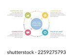 Circle diagram template with four steps or options, process infographics, vector eps10 illustration