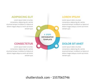 Circle diagram template with four steps or options, infographic template for web, business, presentations, vector eps10 illustration