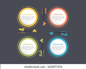 Circle diagram template with four steps or options, infographic template for web, business, presentations, vector eps10 illustration