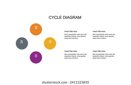 Circle diagram template with four steps or options, process infographics, vector eps10 illustration