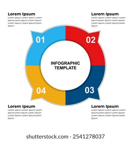 Circle diagram template with four steps or options, infographic template for web, business, presentations,