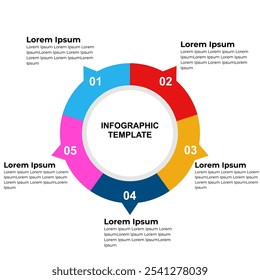 Circle diagram template with four steps or options, infographic template for web, business, presentations,