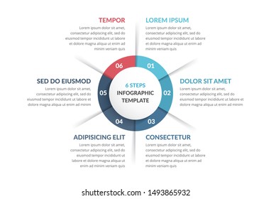 Circle diagram template with six steps or options, infographic template for web, business, presentations, process, workflow, vector eps10 illustration