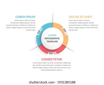 Circle diagram template with three steps or options, infographic template for web, business, presentations, vector eps10 illustration