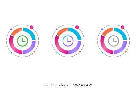 circle diagram with time icon . vector icon concept