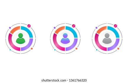 circle diagram with user icon . vector icon concept