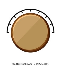 circle dial knob cartoon. regulator ui, circular radio, stereo realistic circle dial knob sign. isolated symbol vector illustration