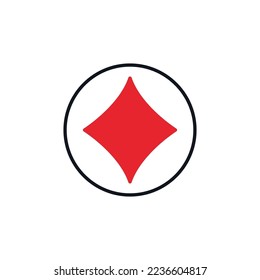 Circle with Diamonds Playing Card Suit vector concept solid modern icon