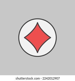 Circle with Diamonds Playing Card Suit vector concept icon or sign
