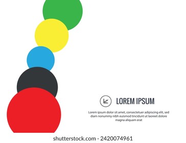 Circle of different colors on a white background