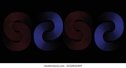 circle of different shapes for design creative,red and blue color