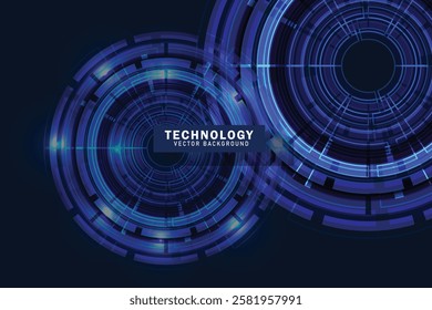 Circle digital hi-tech technology abstract background vector design