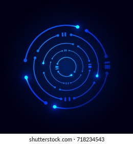 Circle digital technology , logo design template