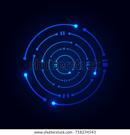 Circle digital technology , logo design template