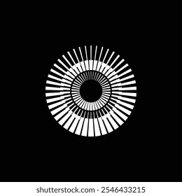 Dimensión del círculo en blanco y negro