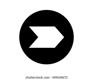 circle direction arrow black silhouette icon sign symbol logo vector image direction arrow