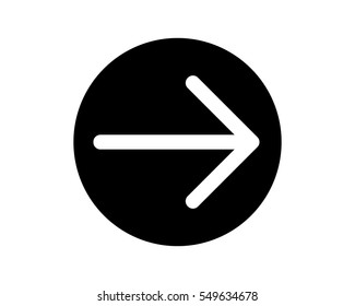 Circle Direction Arrow Black Silhouette Icon Stock Vector (Royalty Free ...