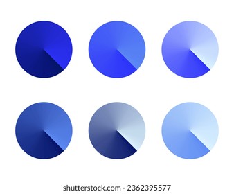 Circle disc blue gradient texture.Round abstract shape graphic vector isolated on white background.