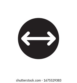 símbolo de icono de distancia circular vector plano
