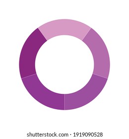 circle divided into five equal segments